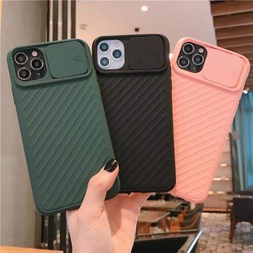 Solid Color Camera Protect Phone Case For iPhone 12 Mini 11 12 Pro Max XR X XS Max 7 8 Plus Soft Airbag Shockproof Phone Cover