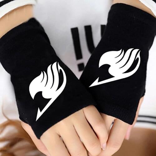 Anime Fairy Tail Guild Finger Cotton Knitting Wrist Gloves Mitten Lovers Accessories Cosplay Warm Cospaly Fingerless Gloves