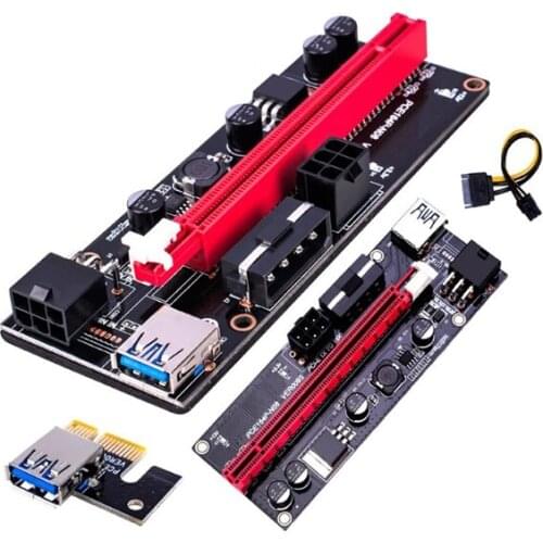 2021 New PCI-E Riser for Bitcoin Coin Mining15Pin to 6 Piin Powered PCIE Extension Cable VER 009S Express 1X 4x 8x 16x
