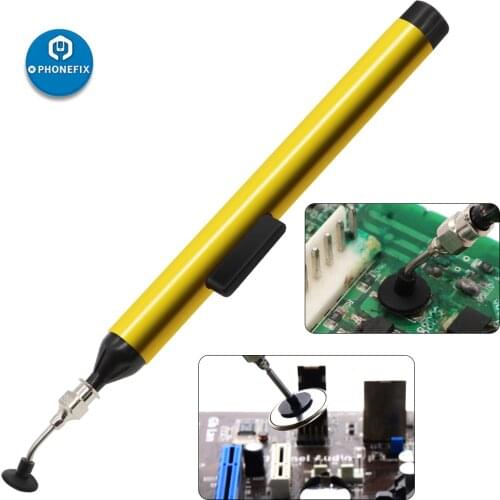 Suction Tin Gun Soldering Sucker Pen Cleaning Soldering Residue Aluminum Handle Desoldering Pump Welding With 3 Suction Headers