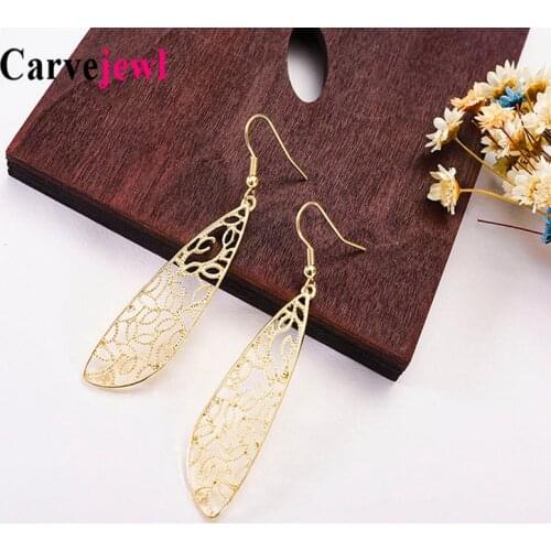 Carvejewl drop dangle earrings simple metal wings cute lovely young girl gift unique fashion Korean earrings for women jewelry