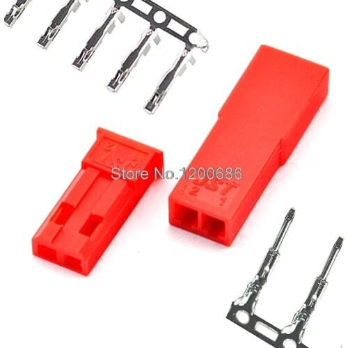 JST Connector Plug 2pin 2.54mm JST 2-Pin Female & Male Red Plug Housing Crimp Terminal Connector Kit