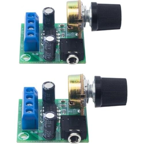 Adjustable Volume LM386 Mini Mono Audio Power Amplifier Board DC3V~12V Module Replacement Accessories 2 Pack