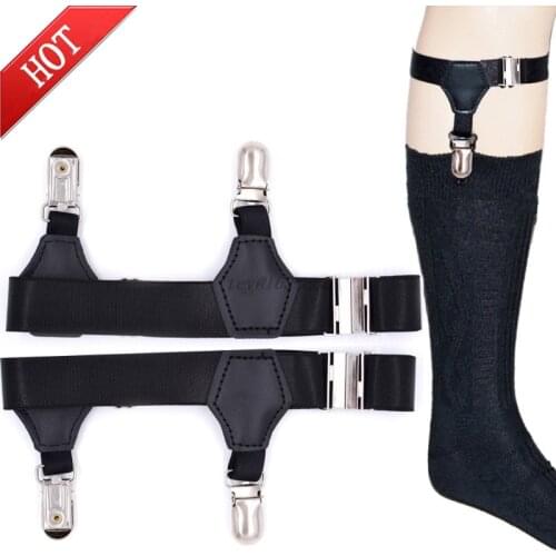 Adjustable Men Sock Single Duck-Mouth Garter Suspenders Braces Clip Belt Hold Up Non-slip Clips 2Pcs/Set