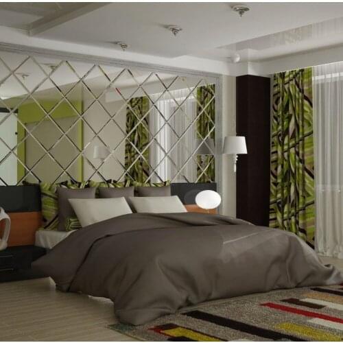 Luxury Beveled Mirror tiles decoration,mirror for bed background in the bedroom