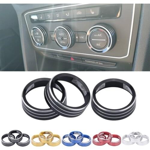 Air Conditioning Knob Decorative Cover Ring Adjust Trim Cover For VW Tiguan Atlas T-roc Ateca FR Passat B8 Variant 2017-2019