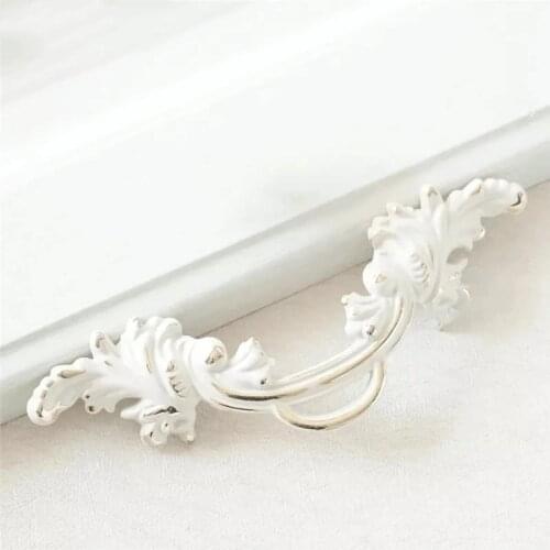 2.5" Shabby Chic Dresser Pull Drawer Pulls Handles White Gold Rustic Kitchen Cabinet Handle Door Knobs Pull French Country 64 mm