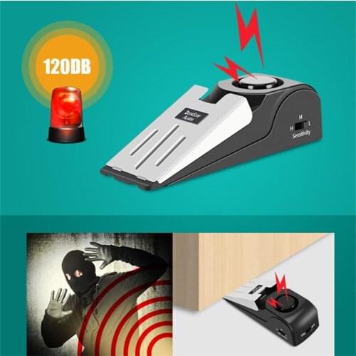 120 dB Alarm Anti-theft Riot Gate Blocker Door Reinforcement Prevent Break in Safety Equipment Sound Reminder Home Hostel E12048