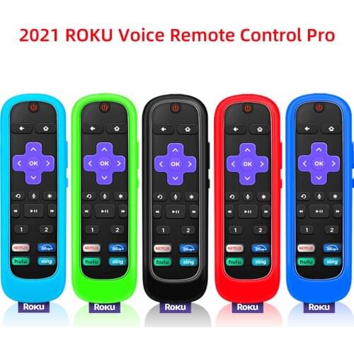 Silicone Remote Control Case For 2021 ROKU Pro Voice Control Protective Cover Shockproof Non-slip