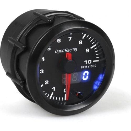 Tachometer Digital 7 Color LED 52mm Dual Display 0-10000 RPM Meter for 12V 4/6/8 Cylinders Gasoline Vehicles Tachometers Gauges