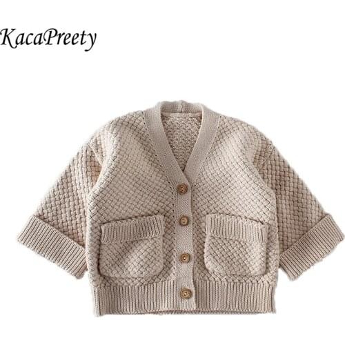 Warm winter baby clothes cotton knitted newborn baby sweater long sleeve cardigans children outwear 0-24m
