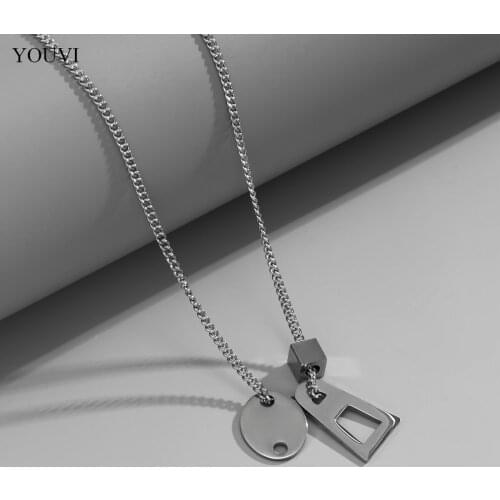 YOUVI Punk Unique Stainless Steel Chain Necklace for Women Men Vintage Goth Twisted Chunky Thick Choker Necklaces Jewelry