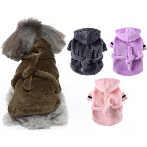 Pet Clothing Cat Dog Bathrobe Cozy Pajamas Sleeping Clothes Indoor Soft Pet Bath Drying Towel Clothes For Puppy Dogs
