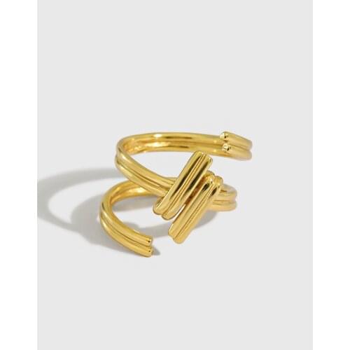 SHANICE S925 sterling silver open ring ins niche cold wind spiral Opening Ring For Women Accessories Finger Fashion Jewelry Gift