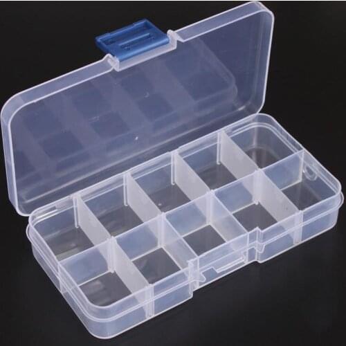 10pcs Guitar Picks Jewel case hussif Fishing bait Case medicine box Storage Box Organizer Container 10 Grid