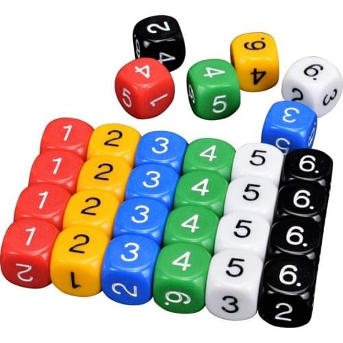 10 Pieces Multicolor Digital Dice for Funny Party Club Pub Board Playing Game Mathematics Teach Tools Accessory