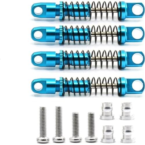 4pcs for WPL D12 RC Car Metal Rear Shock Absorber Damper with Mount Fixed Seat Upgrades Parts Accessories