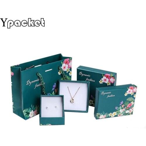 4 Kinds Bracelet Earring Ring Necklacecool Green Gift Box Jewelry Boxes Fashion Packaging Organizer Box100pcs/Lot (Custom Logo)