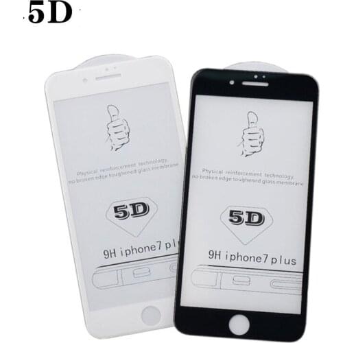 5D Curved Screen Protector for iPhone 7 6 Plus 5D Edge Full Cover Film for iPhone 6S 7 Plus Tempered Glass Film Ultra-thin
