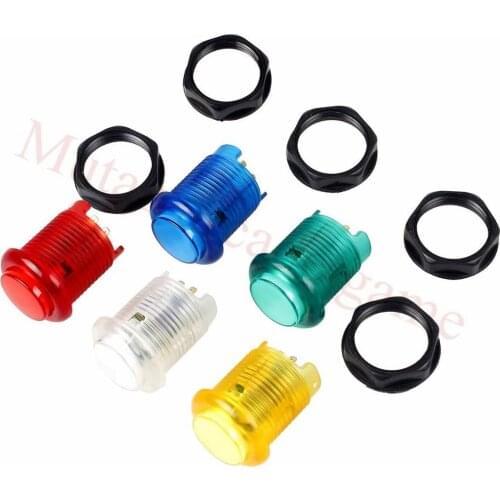 5Pcs/Lot 30mm Arcade LED Lights Push Button Built-in Switch 5V Illuminated Buttons for Arcade Machine Games DIY Kit Parts