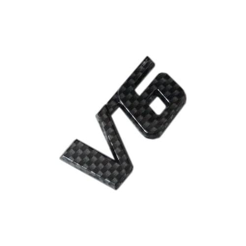 Car Badge V6 V6 ABS Carbon Fiber for Highlander Side Emblem Sticker