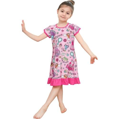 Girl Cartoon Princess Pajama Gowns Sleepwears for Baby Girls Child Pink Cute Night Dresses Children Homewears Child Nightgowns