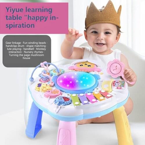 Infants Musical Instrument Learning Table Baby Piano Toys Early Educational Study Activity Center Music Board Game For Kids Xmas