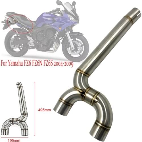 FZ-6N FZ-6S FZ6 Motorcycle Accessories Full Exhaust System Middle Pipe Link Connect For Yamaha FZ6S FZ6N 2004 - 2007 2008 2009
