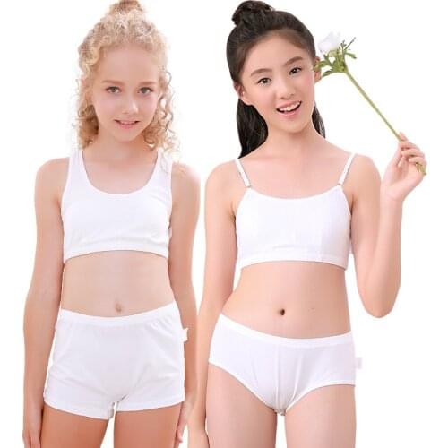 Girls' underwear suits suspenders vests developmental students childrens bras comfortablepastoral suit princess cotton summer