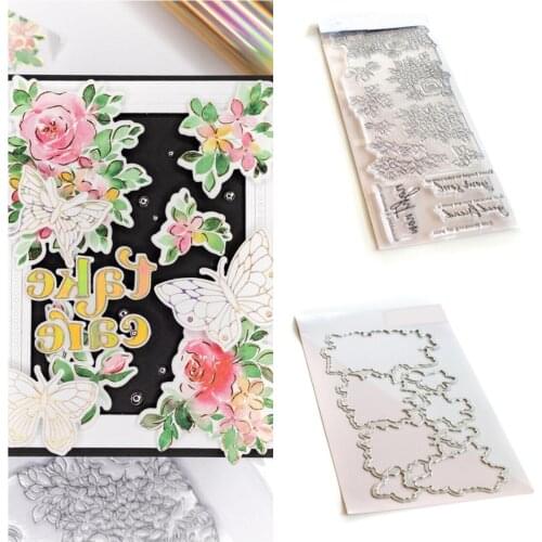 Summer HYDRANGEA and ROSE Cutting Dies Stamps Scrapbook Diary Decoration Stencil Embossing Template DIY Greeting Card Handmade