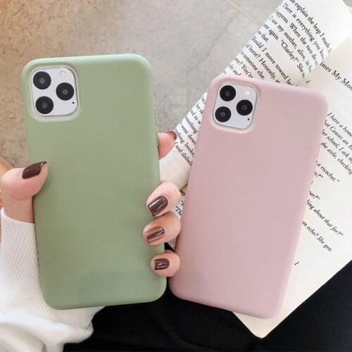 Cute Candy Color Silicon Phone Case For iPhone 12 Pro 11 Pro Max XS Max XR X 8 7 6 6S Plus 12Mini Soft TPU Shockproof Back Cover