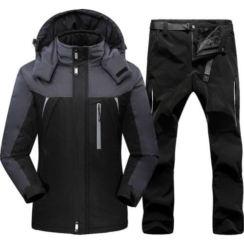 Mens Ski Suit Windproof Waterproof Skiing Snowboarding Jackets And Pants Winter Outdoor Sports Ski Set Men Warm Fleece Coat