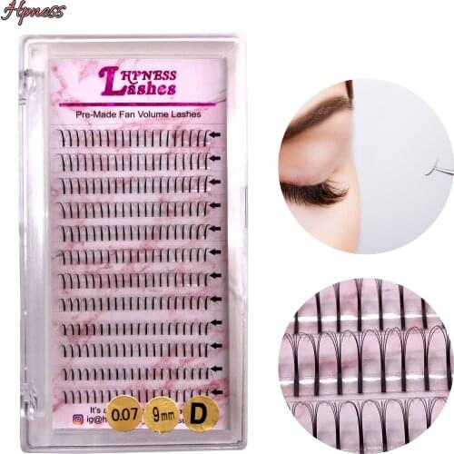 Soft 100% Hand-Made Eyelashes Extension Premade Volume Fans Pre-Fanned Premium Soft Natural Silk 5D Long Stem Makeup Tools