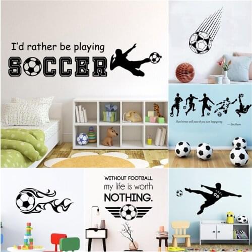2019 New Football Wall Art Decal Home Decor Living Room Vinyl Wall Stickers soccer Sports for Kids boys Room decoration mural