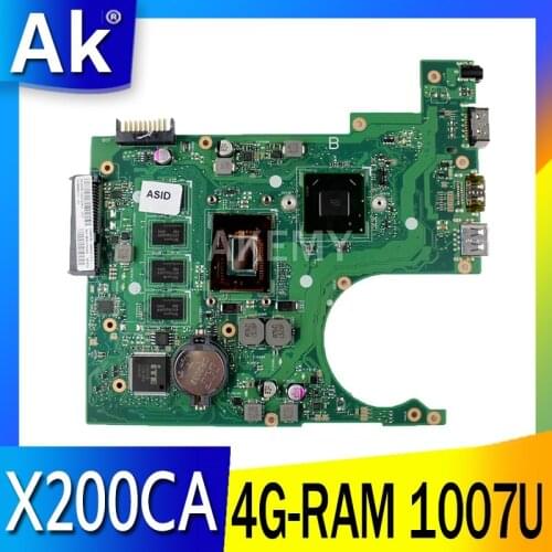 New 90MB02X1-R00110 Laptop Motherboard For Asus X200CA X200CAP X200C F200C Mainboard W/ 4G RAM 1007U