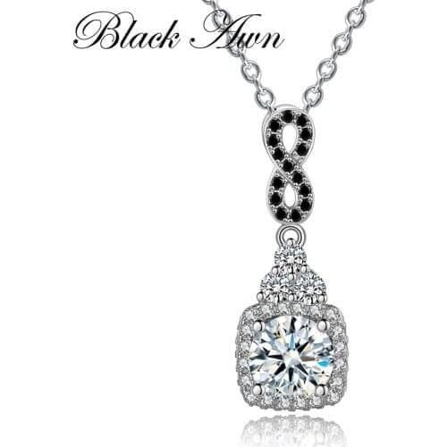 New Silver Necklace 925 Sterling Silver Fine Jewelry Trendy Engagement Necklaces for Women Wedding Pendants Bijoux P152