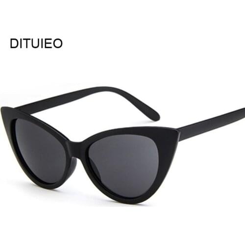 New Retro Sexy Mirror Sunglasses Women Brand Designer Luxury Vintage Cat Eye Black Sun Glasses Ladies Female UV400 Oculos
