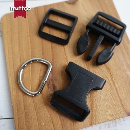 Plastic buckle+adjust buckle+ D ring)DIY Dog Collar black 2.0cm diy emboitement plastic buckle adjust buckle TZ-001