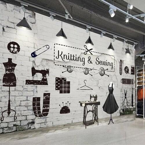 Custom 3D Wall Murals Wallpaper Retro Nostalgic Brick Wall Clothing Store Poster Photo Background Decor Mural Wallpaper Bedroom