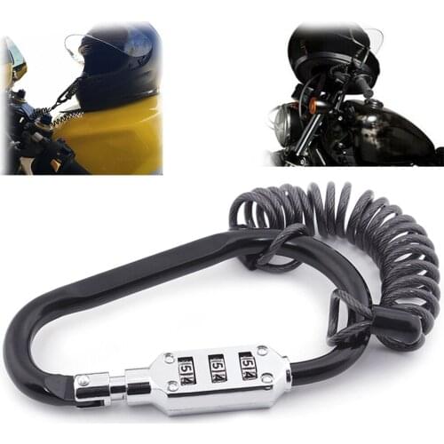Portable Anti Theft Bike Motorcycle Helmet Lock W/ Resettable Code PIN Spring Combination Lock Climbing Hook Multi-function Lock