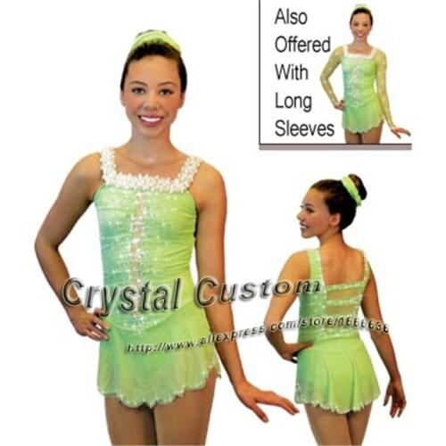 Professional Customized Ice Skating Dresses Women Spandex Graceful New Brand Ice Skating Competition Dress Sleeveless DR2636