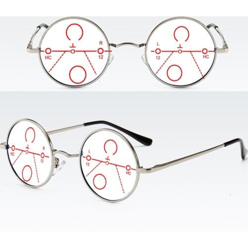 Spring Hinge Retro Round Ultralight Progressive Multifocal Reading Glasses +0.75 +1 +1.25 +1.5 +1.75 +2 +2.25 +2.5 +2.75 To +4
