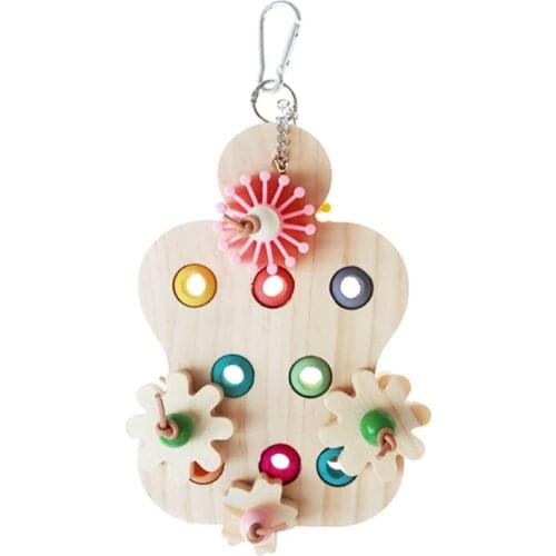 Educational Large Parrot Toys Parrot Interactive Toys Colorful Wooden Parrot Chewing Toy Parrot Training Products Bird Supplies