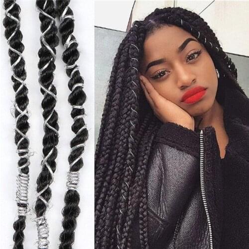 Silver Braids Braiding Hair Styling Thin Styling Tools Stretchable Braiding Hair Strings African Braid Braided Elastic Hair Rope