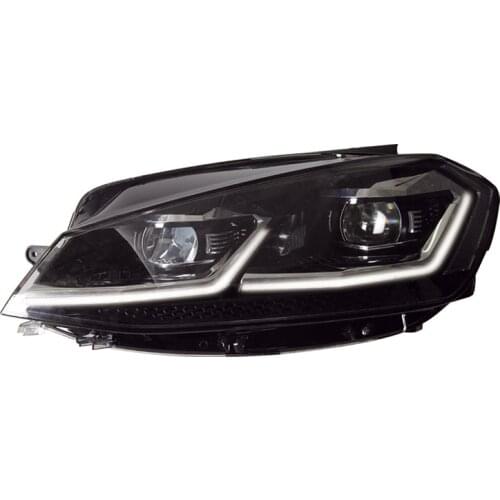 SHIYU modified led auto car front light golf MK7 headlights with 7.5 looking red chrome line