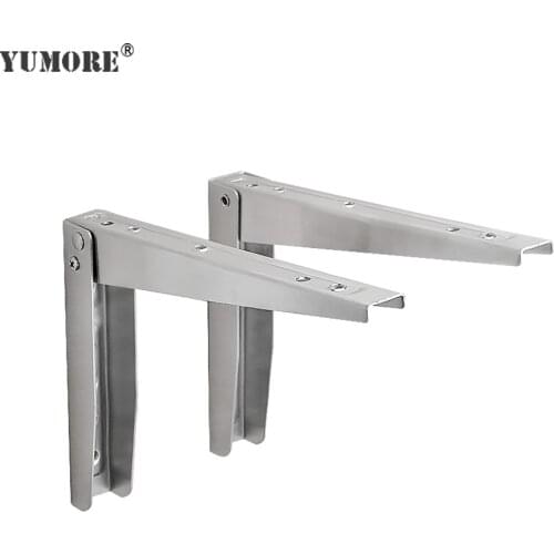 YUMORE 10pcs/lot Folding Shelf Bracket Stainless Steel Bracket Home Microwave oven Shelf Support estantes de pared decorativos