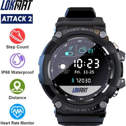 LOKMAT ATTACK 2 Smart Watch 1.28” TFT Screen Bluetooth 5.1 Fitness Tracker Sleep Heart Rate Blood Pressure Monitor Smartwatches