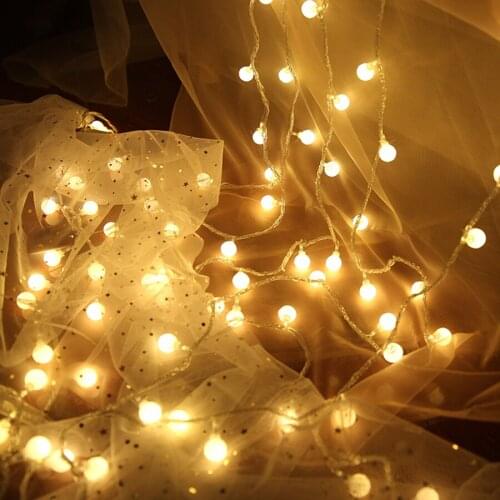 30M 50M Outdoor Globe Ball LED String Light Garland Starry Ball Christmas Wedding Party Fairy Light Garden Patio Holiday Garland