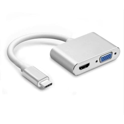 USB Type-C HUB USB C to HDMI 4K VGA Combo Adapter Converter for Laptop Macbook Air Pro