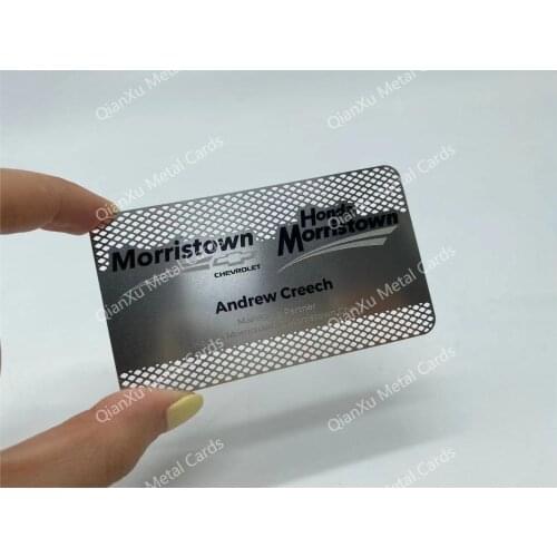 200pcs/lot Cheap chemical etch die Cut through Stainless Steel Metal business card metal card